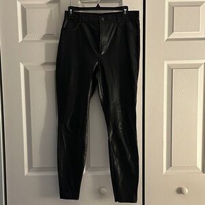 Zara Black Straight Leg Pants with leg zipper